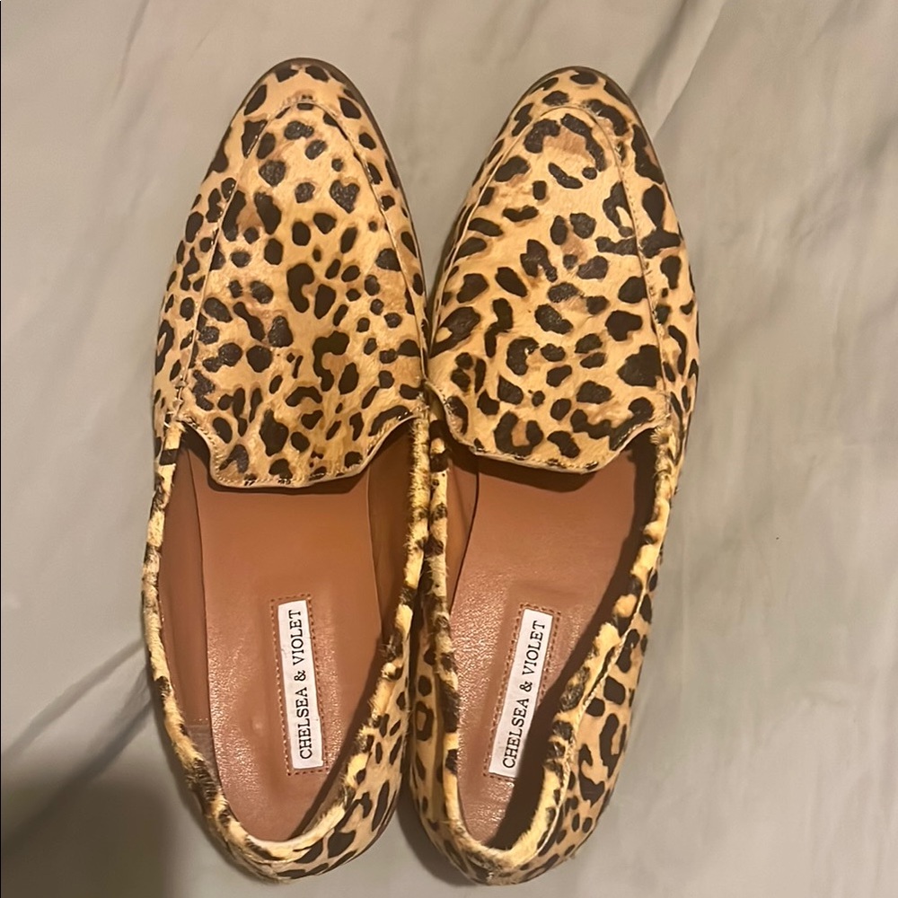Leopard Print Suede Loafers with Plush Lining